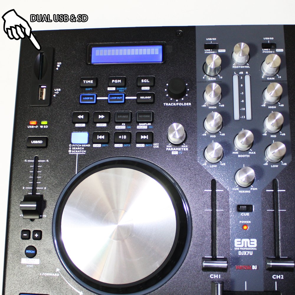 EMB - DJX7U - NEW Professional DUAL USB/SD/MP3 Mixer DJ Scratch